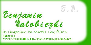 benjamin malobiczki business card